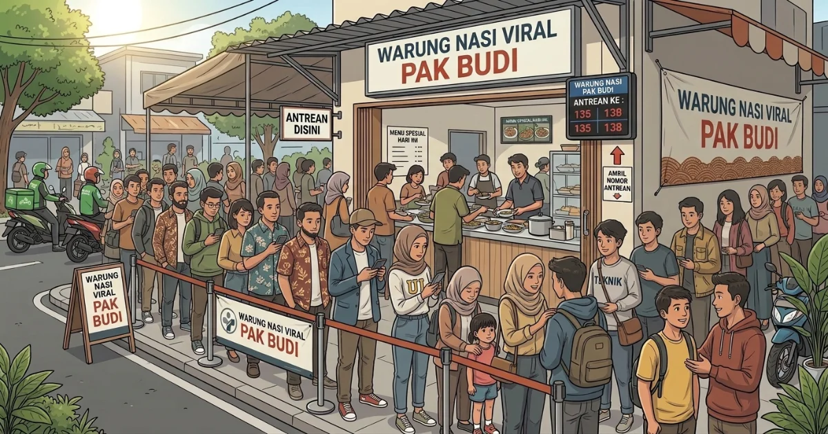 Antrian resto tanpa bikin pelanggan berdiri